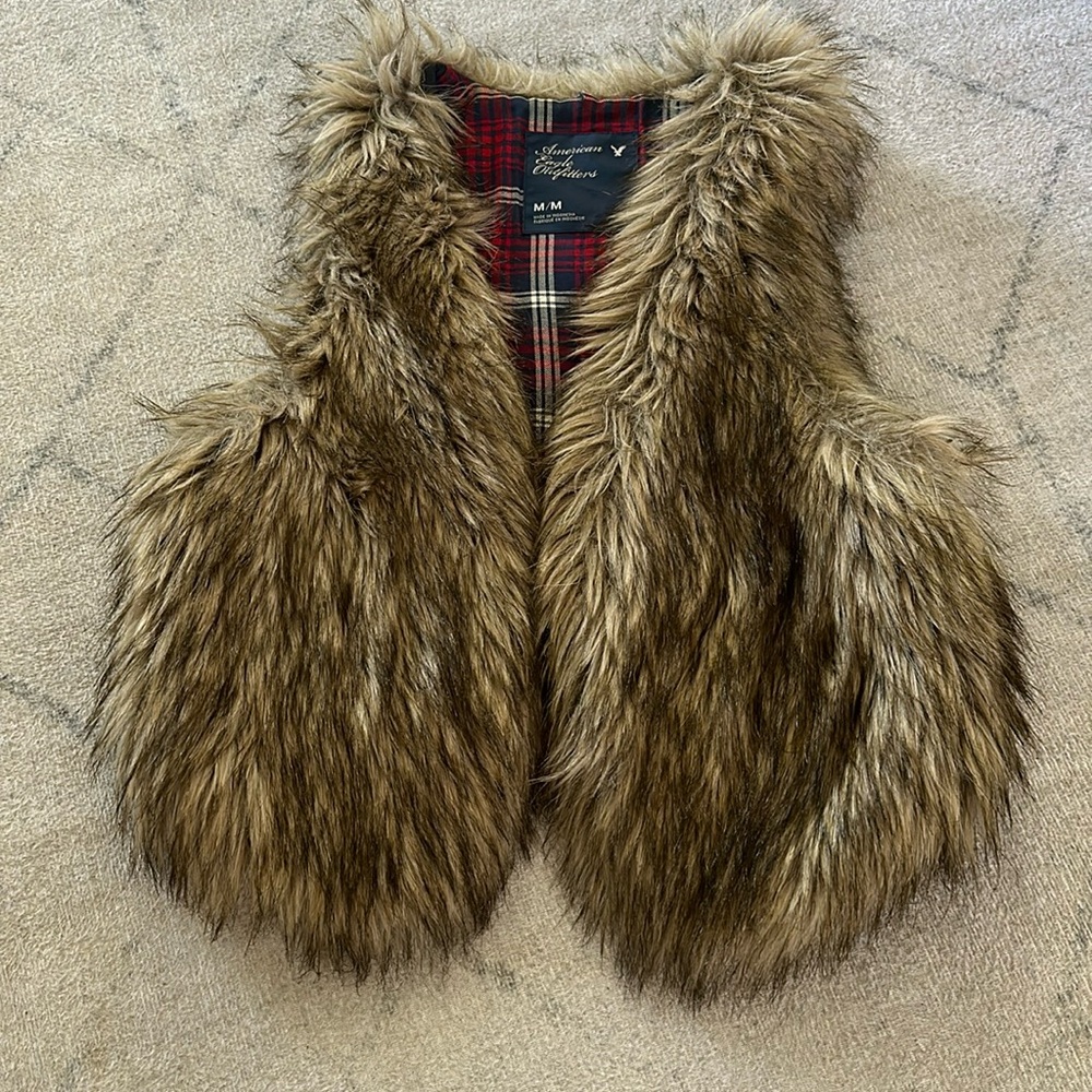 American Eagle fur vest